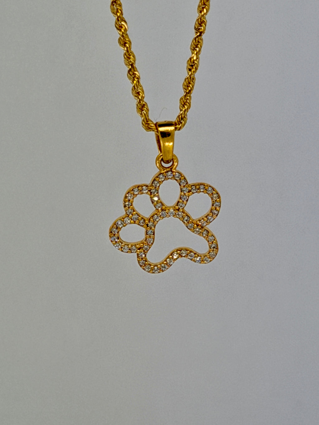 Paw Pendant – 10K Gold with Zircons