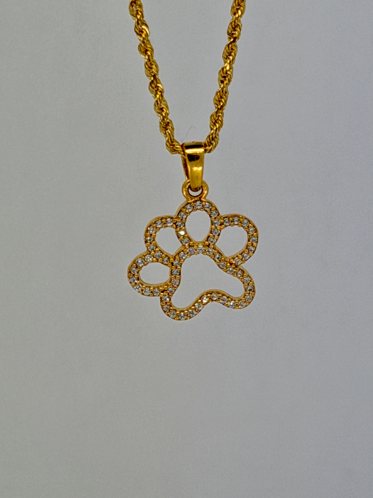 Paw Pendant – 10K Gold with Zircons