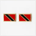 10K Yellow Gold Trinidad Flag Stud Earrings