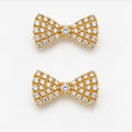 10K Yellow Gold CZ Bow Stud Earrings