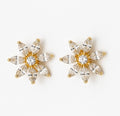 10K Yellow Gold CZ Flower Stud Earrings